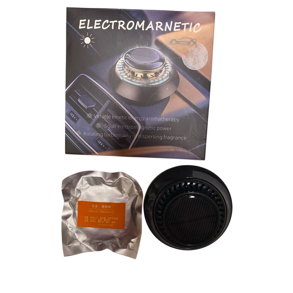 Electromarnetic Solar Car Air Freshener Aromatherapy Diffuser Orange Fragrance